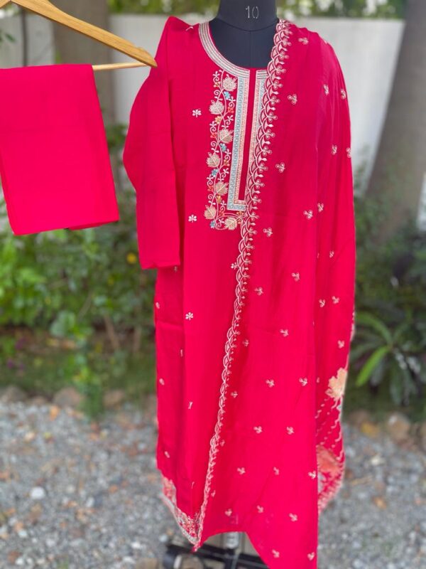 LAVA RED SOFT SILK SUIT